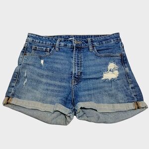 Old Navy Blue Jean Shorts High-Waisted Cuffed